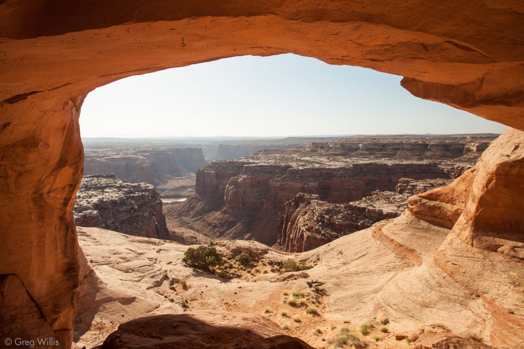 Colonnade Arch, View of Two Mile Canyon and Green River
