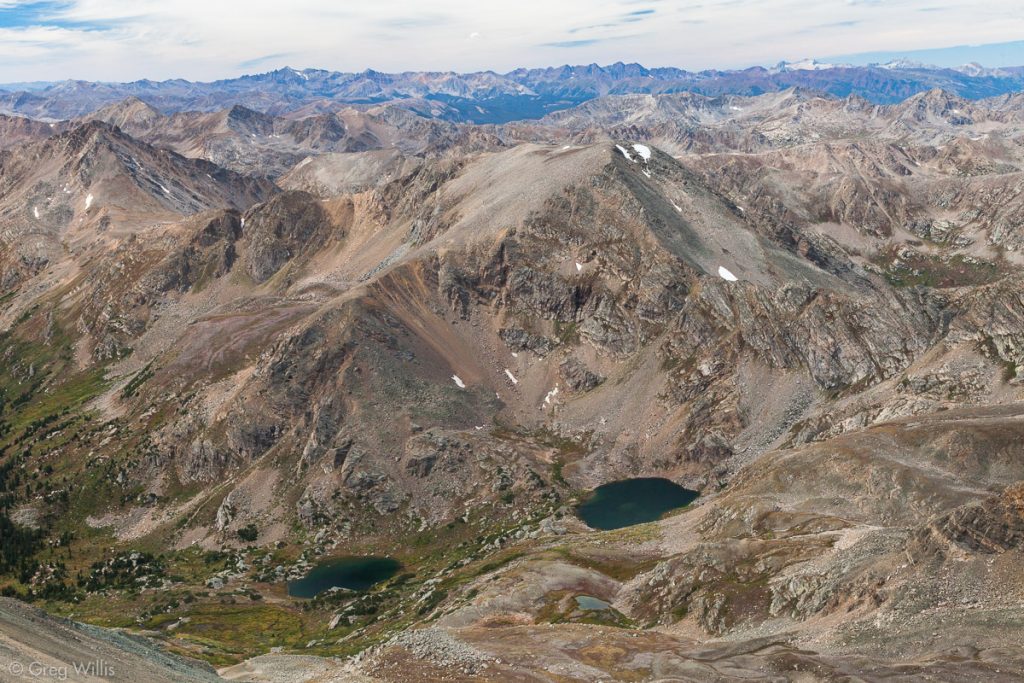 Halfmoon Lakes and the Elk Range from Summit of Mount Massive