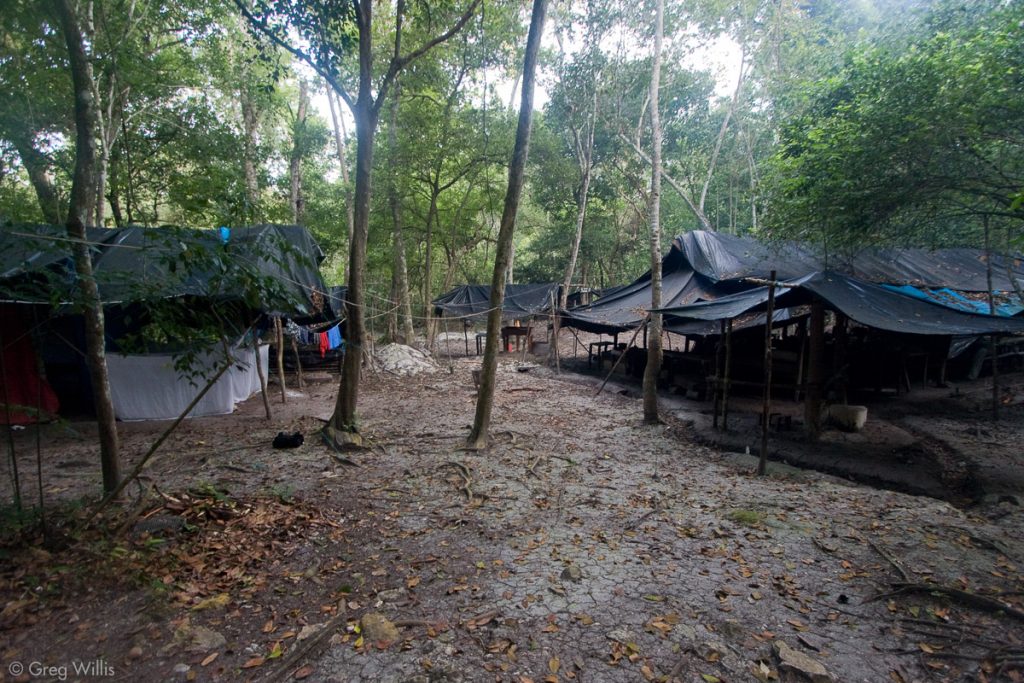 Mirador camp, our hammocks on left