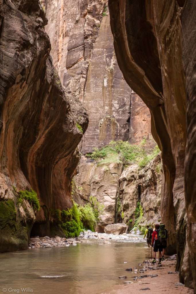 Overhanging canyon walls