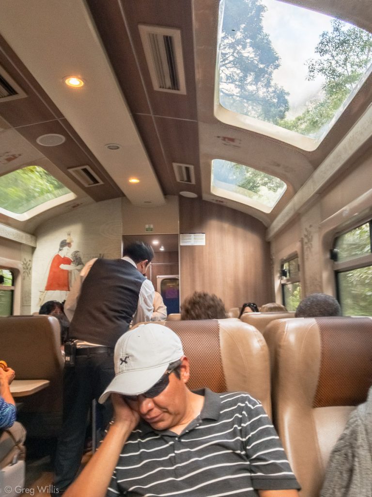 Jaime on the Train from Machu Picchu