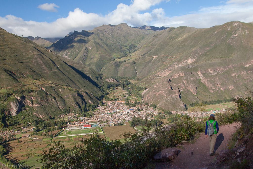 View of Lamay on the Descent from Huchoy Qosqo