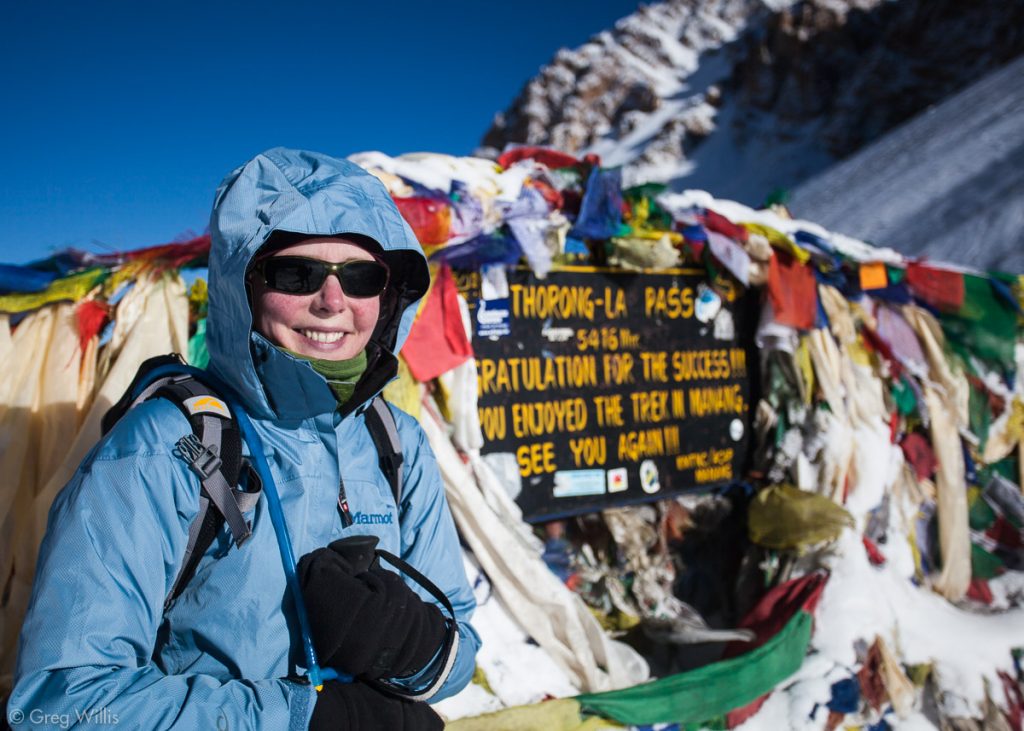 Heather at Thorung La pass (17,769 ft)