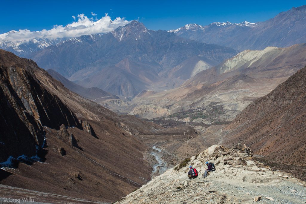 View of the Jhong Khola valley to the Kali Gandaki