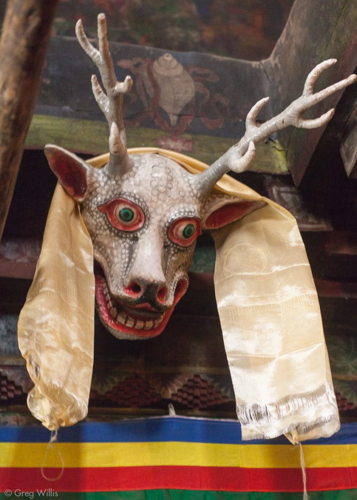 Deer mask in the Lupra gompa