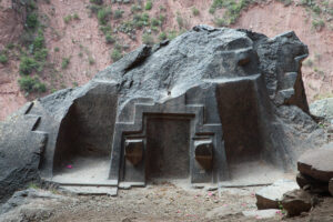 Carved Boulder with Chakana Motifs