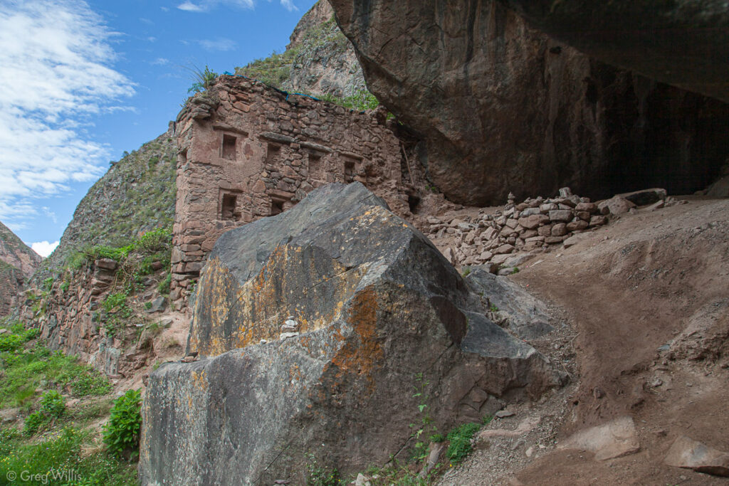 Cave, Niche Wall, & Carved Boulder at Ñaupa Iglesia